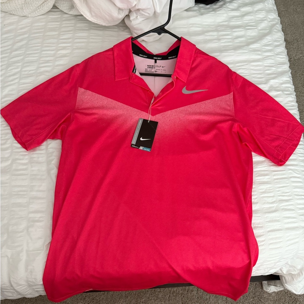 Nike Men's Vibrant Pink Polo Shirt